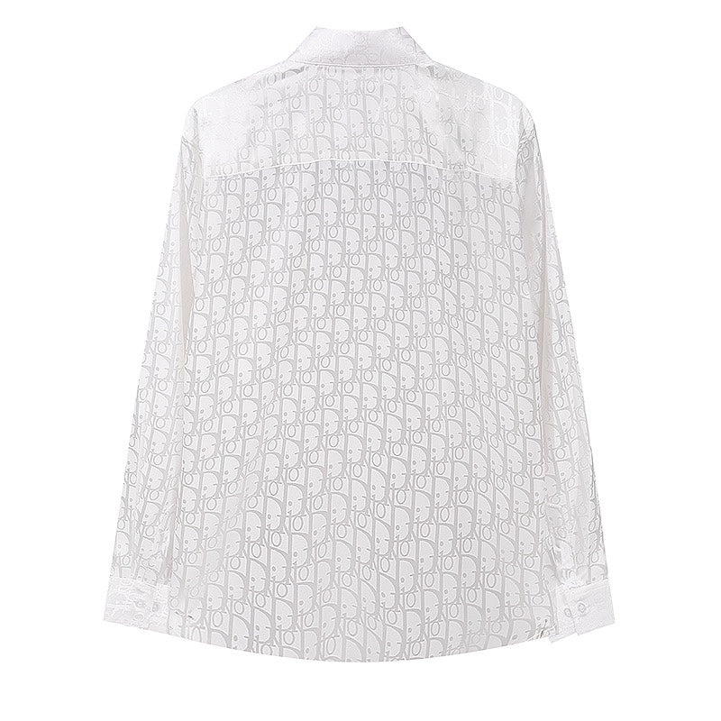 0808 New silk skin-friendly long-sleeved shirt