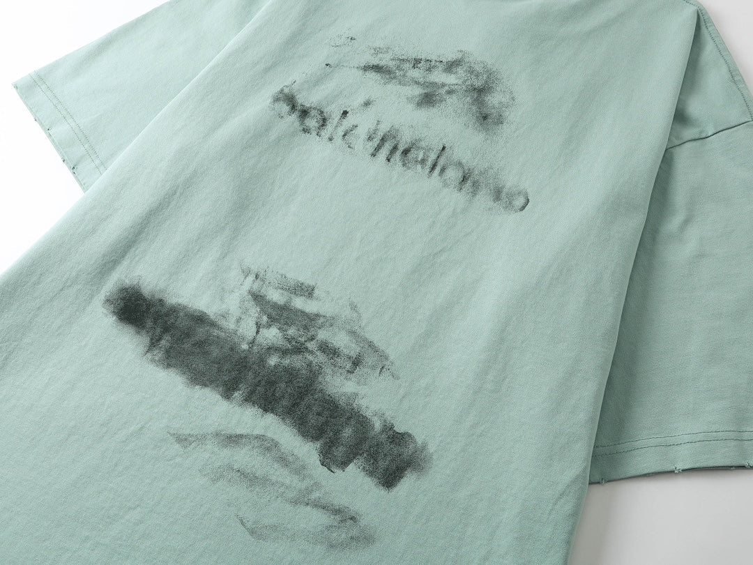 250325 New direct spray wash water wear damage to make old T-shirts