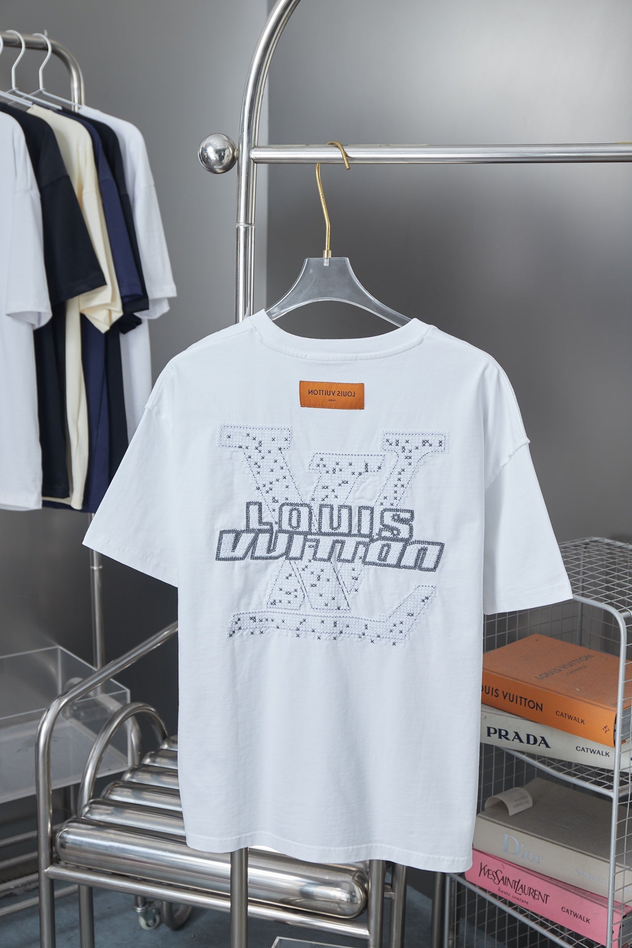 250819 New high-quality hollow embroidered letter T-shirt