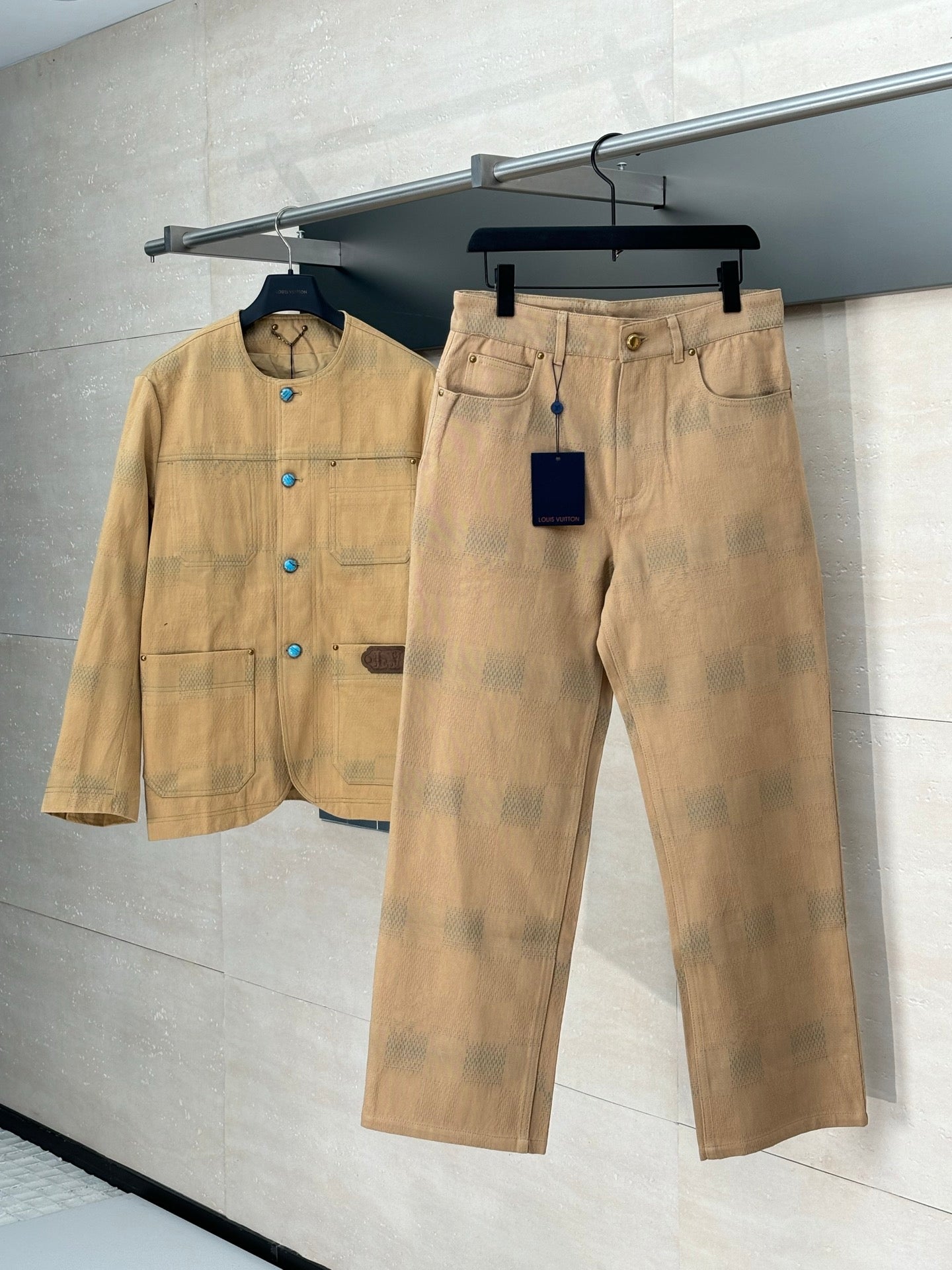 250819 New high-quality jacquard checkered trousers
