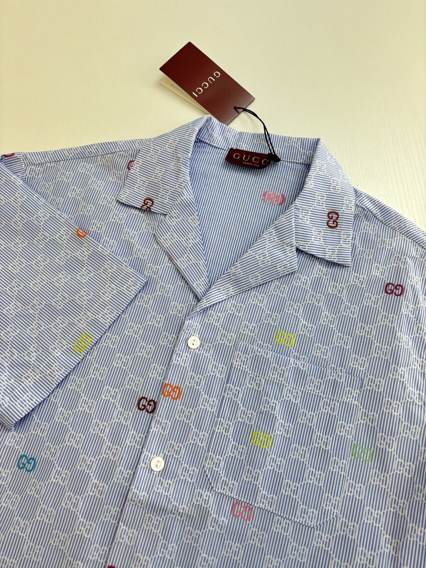 250819 New high-quality jacquard striped short-sleeved shirt