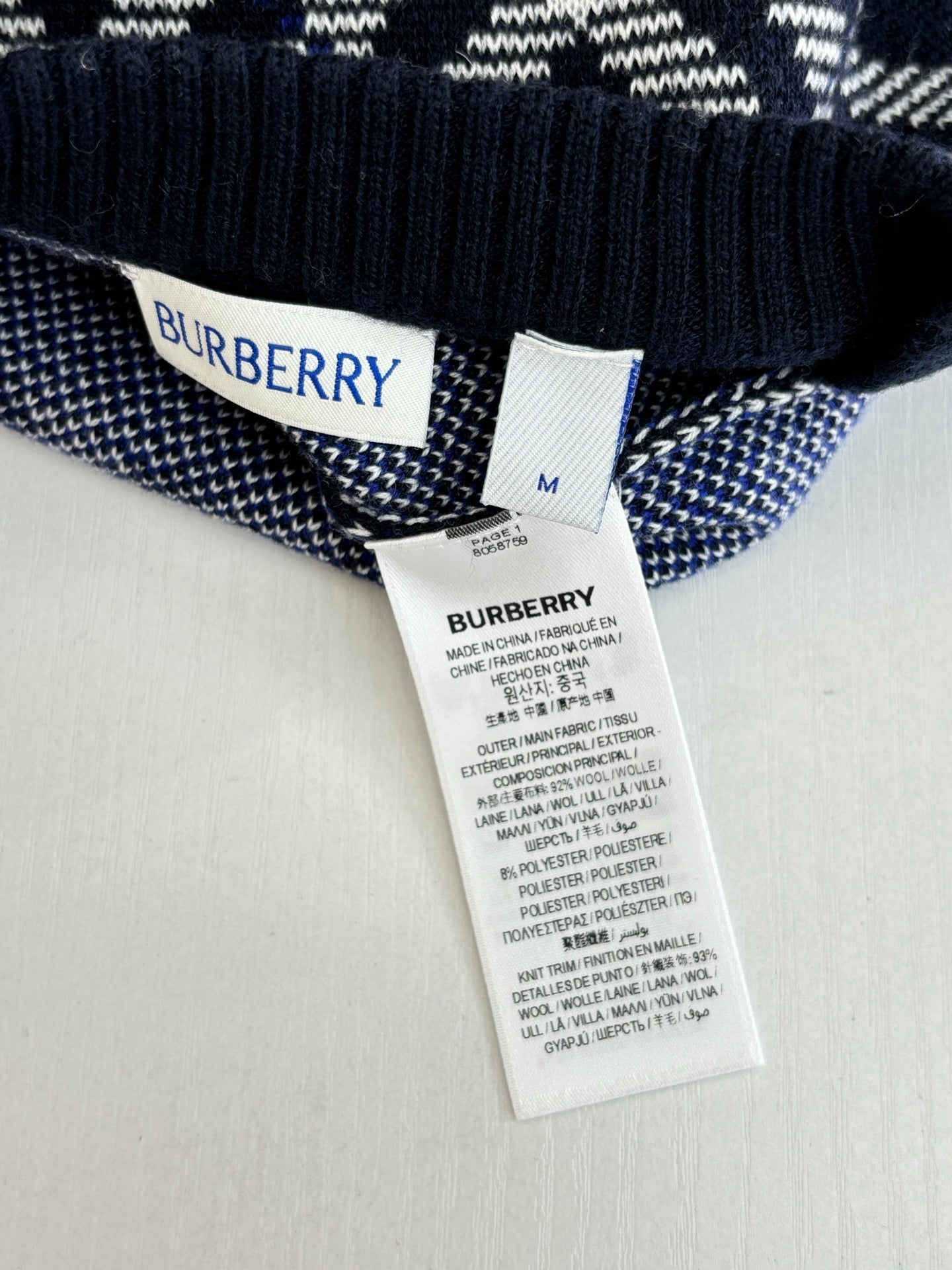 250819 New high-quality twill and check wool blend zipper knitted cardigan