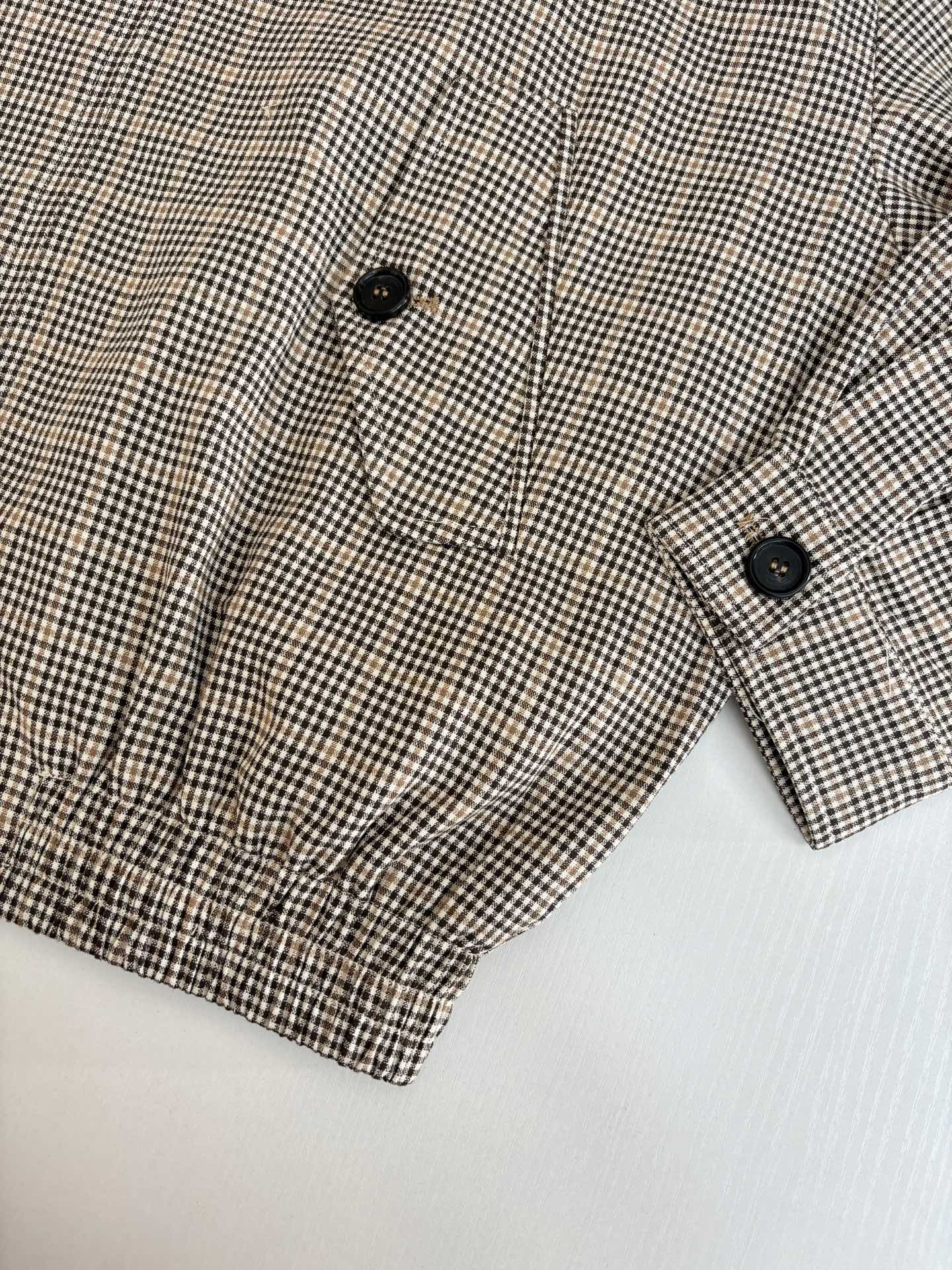 250819 A new high-quality corduroy collar checkered jacket