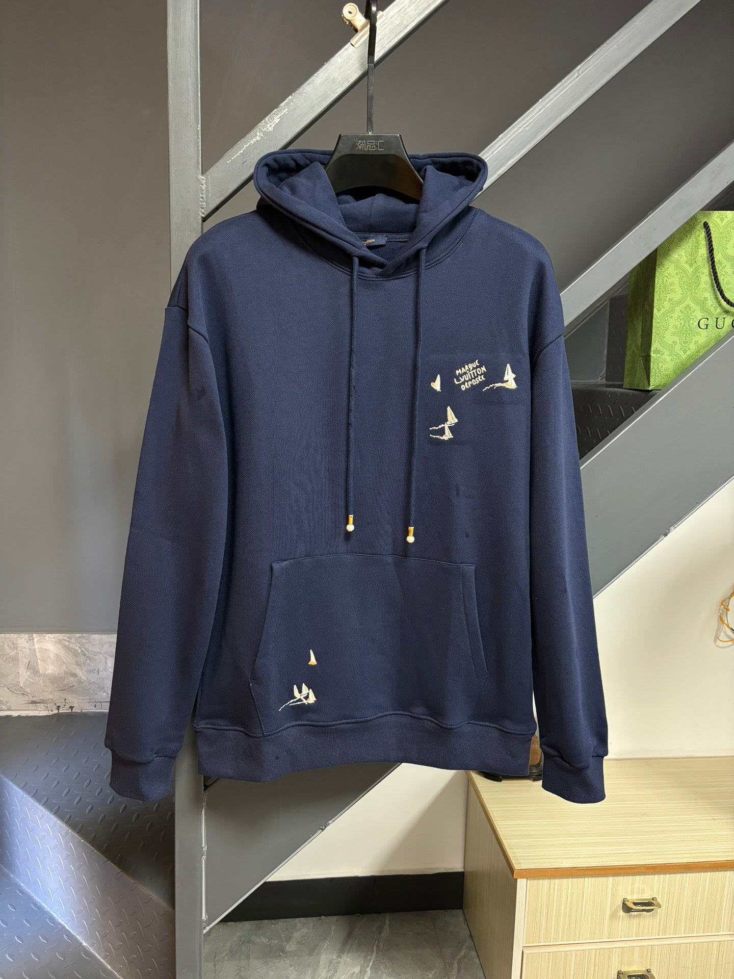 250819 New high-quality hooded sweatshirt with sailboat embroidery