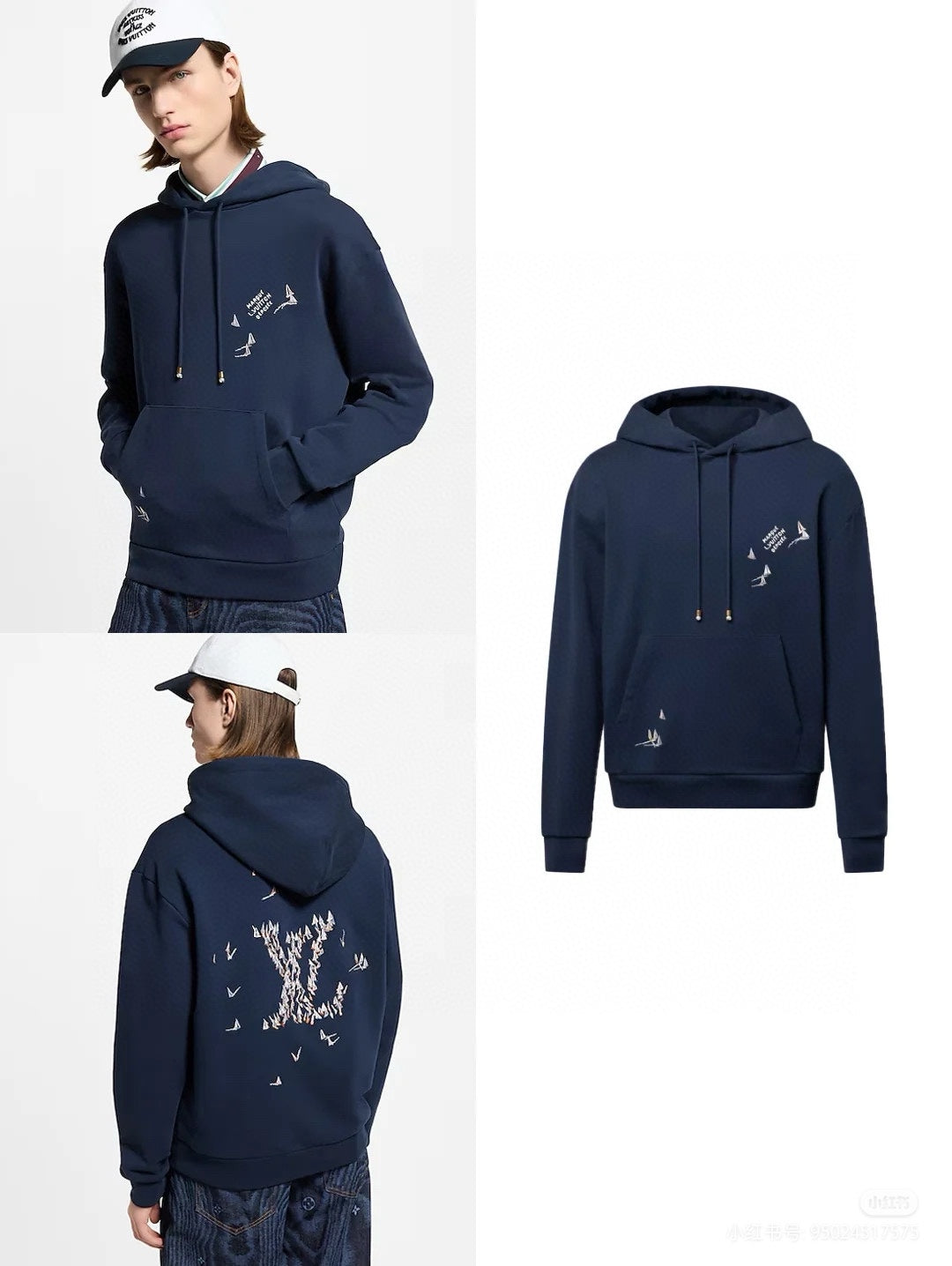 250819 New high-quality hooded sweatshirt with sailboat embroidery