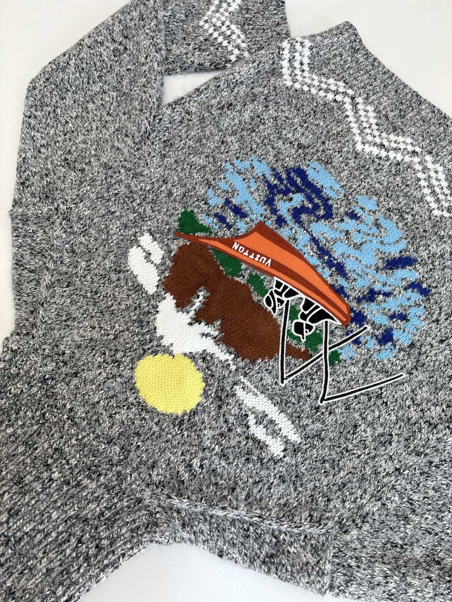 250825 New high-quality sailboat fishing yarn knitted zipper sweater coat