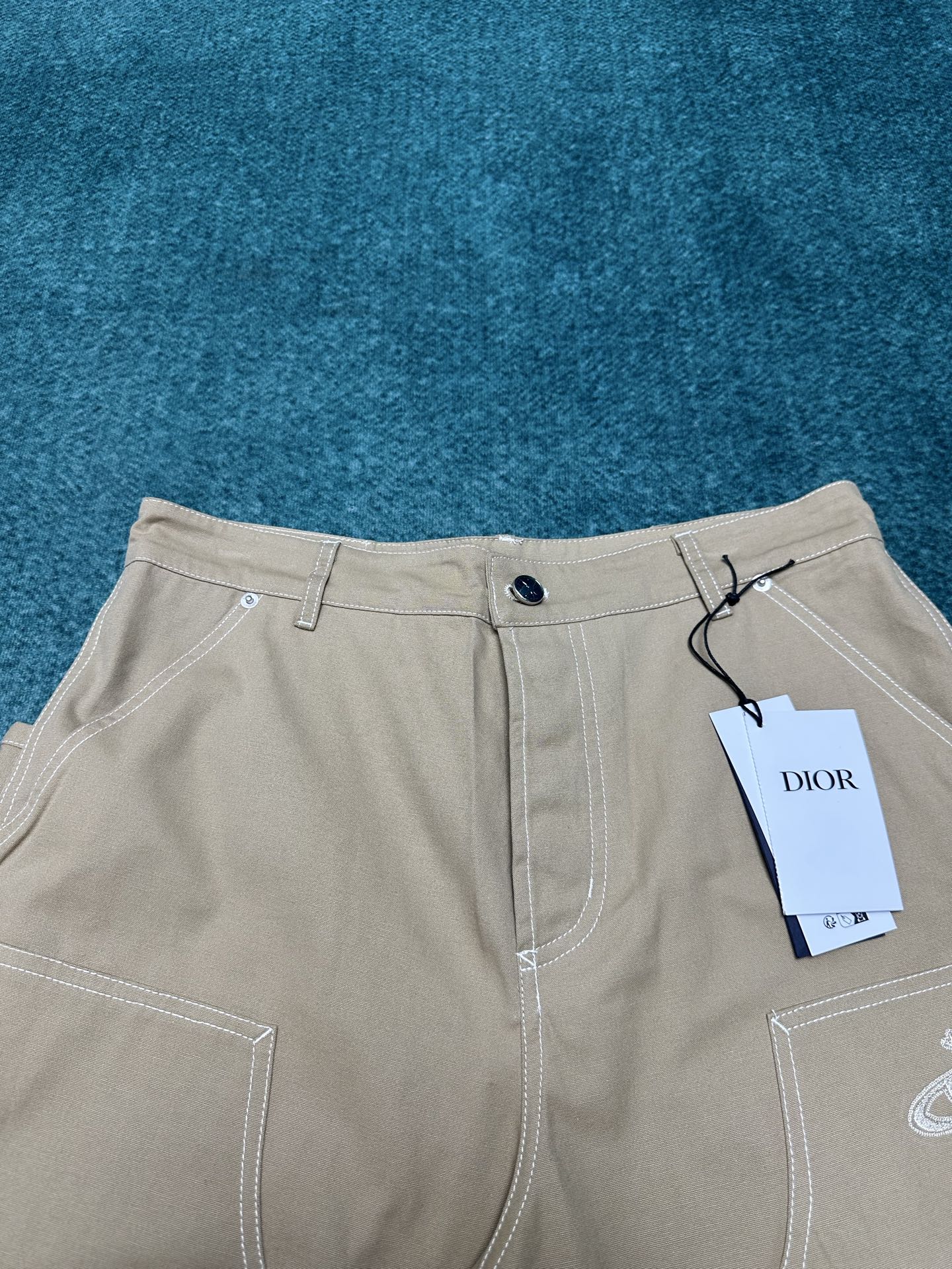 250825 New high-quality cotton pocket embroidered long pants set