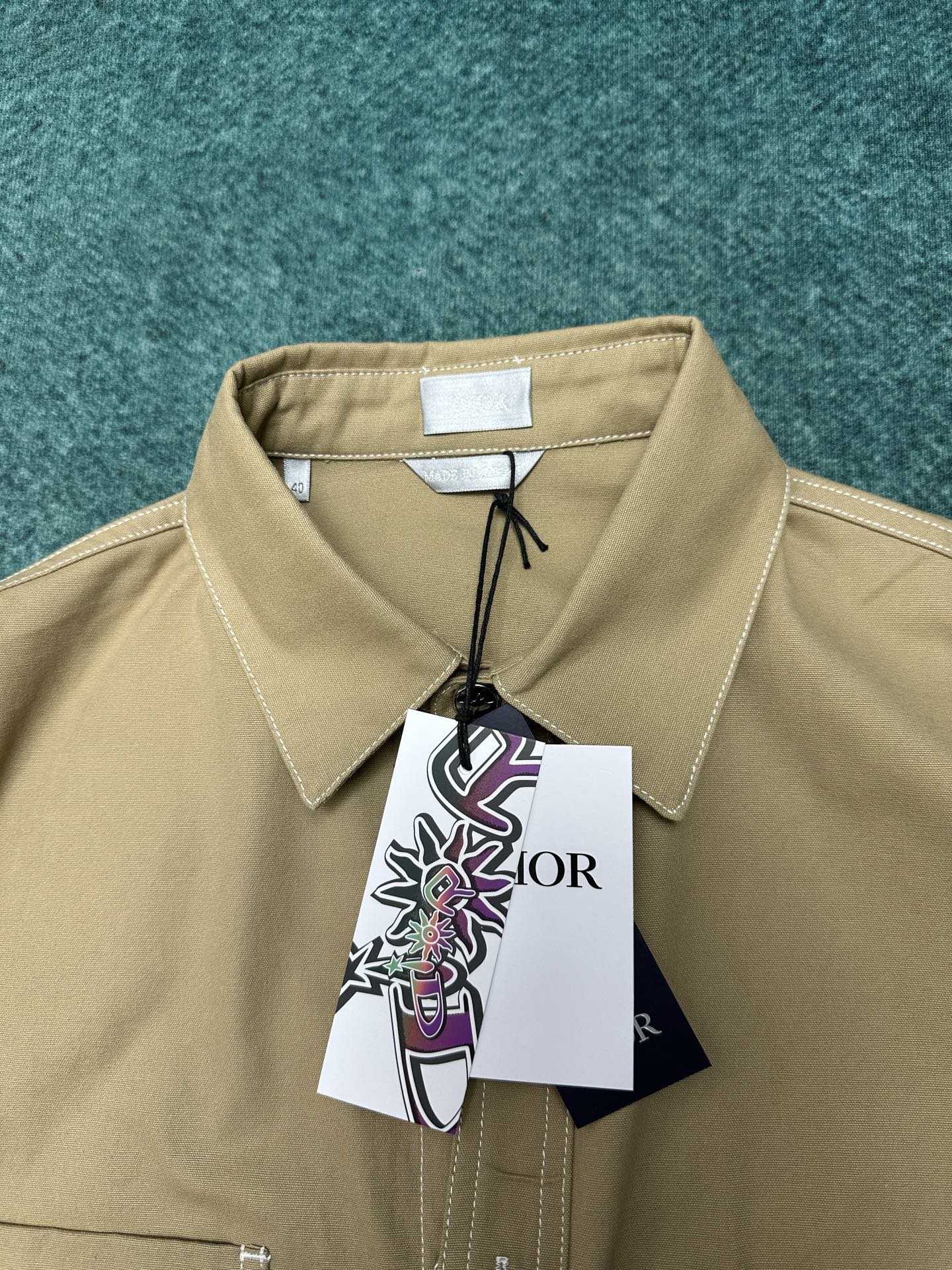 250825 New high-quality cotton pocket embroidered long-sleeved shirt