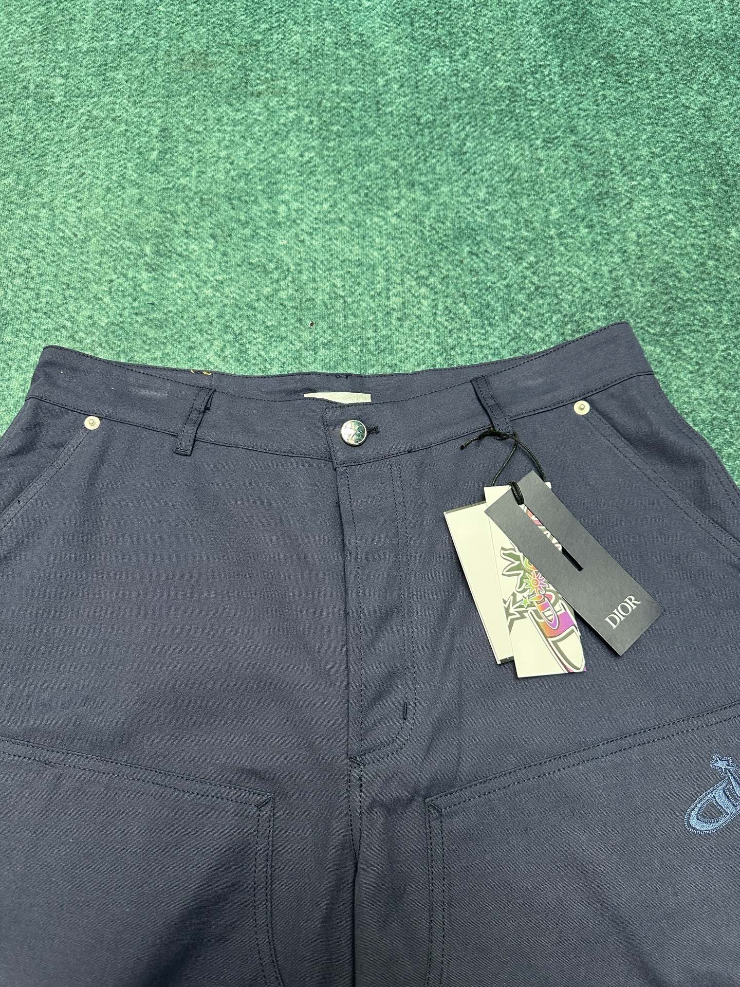 250825 New high-quality cotton pocket embroidered shorts set