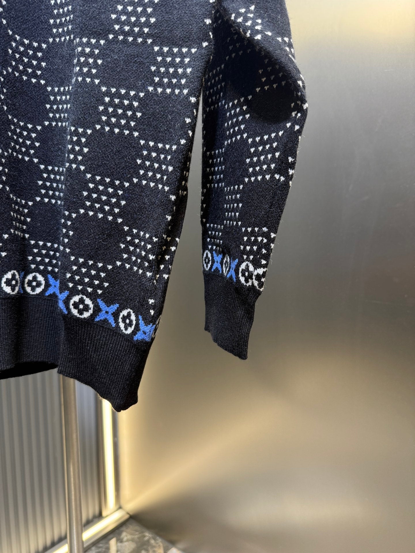 250825 New high-quality inlaid round-neck wool sweater