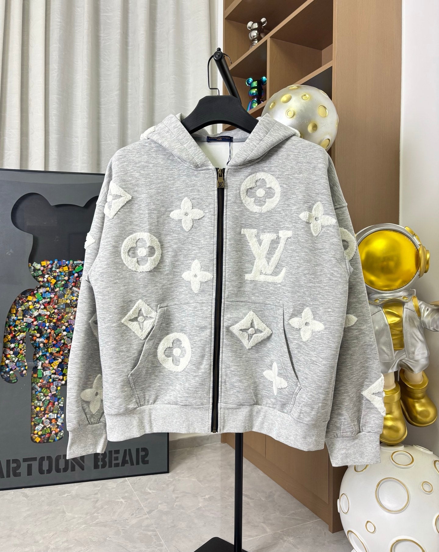 250825 New high-quality custom letter-patterned towel embroidered zipper hoodie