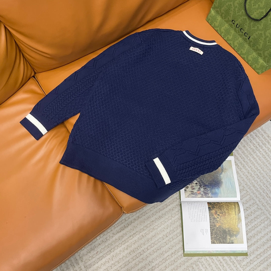 250825 New high-quality jacquard wool knitted sweater