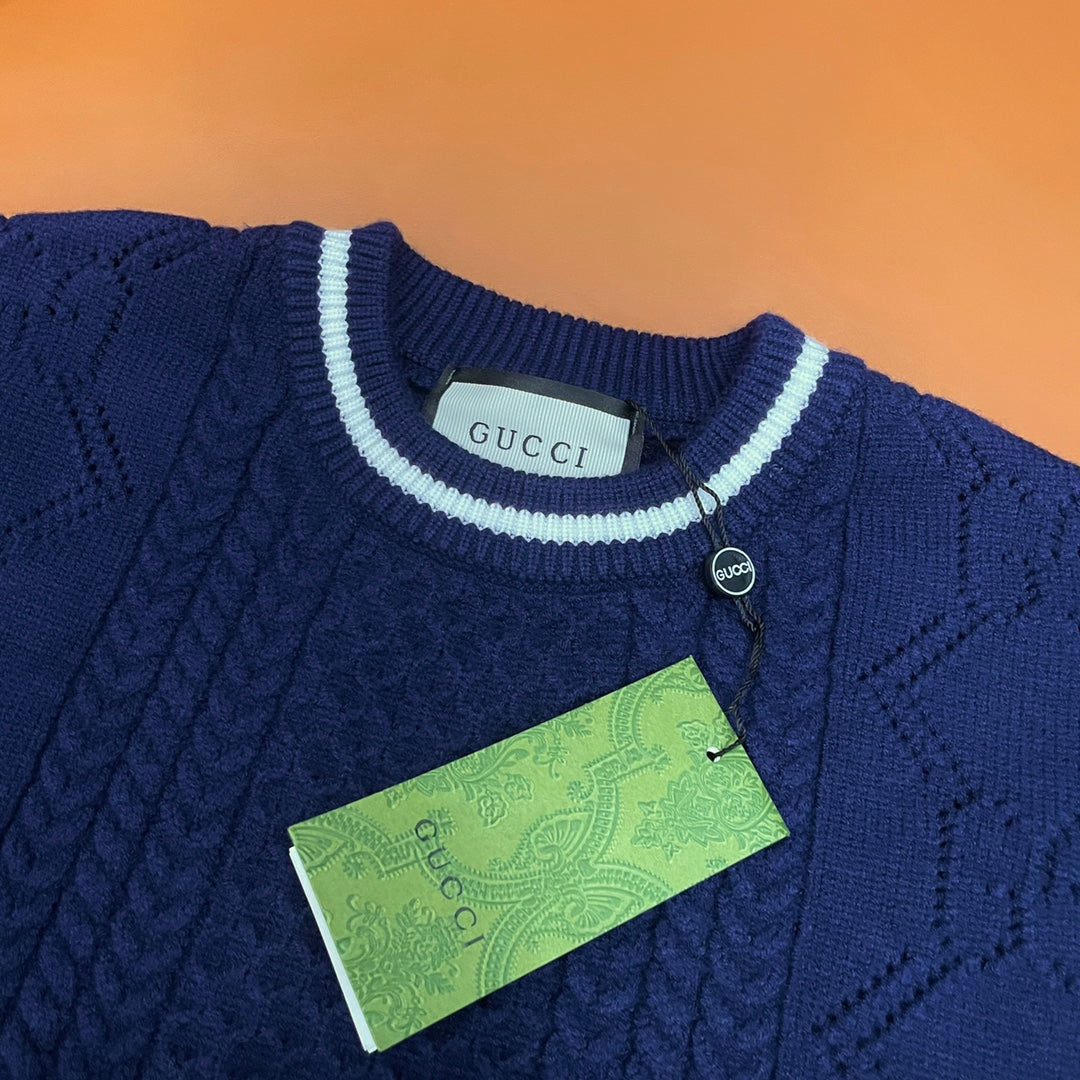 250825 New high-quality jacquard wool knitted sweater