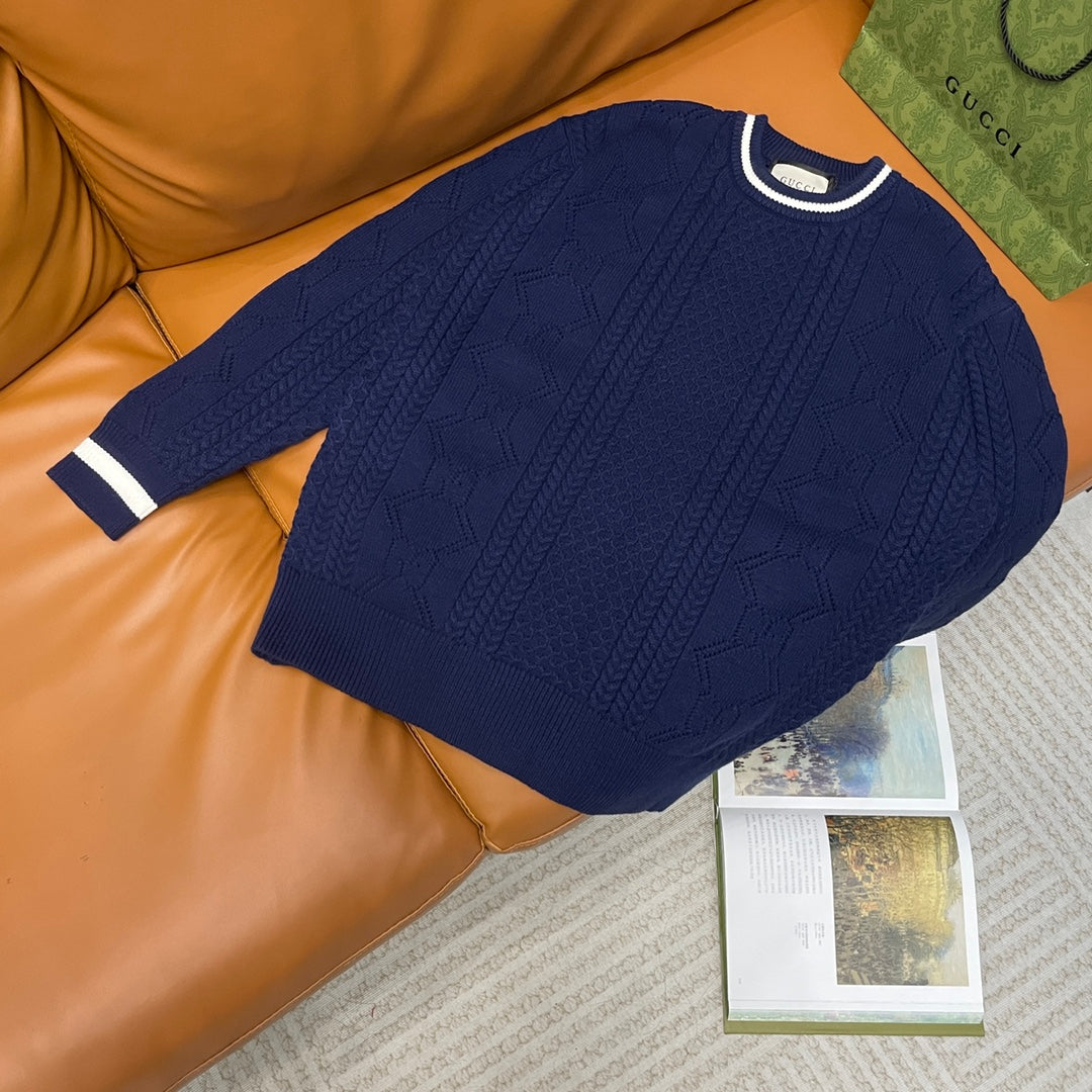 250825 New high-quality jacquard wool knitted sweater