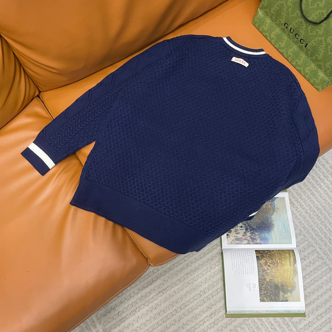 250825 New high-quality jacquard wool knitted sweater