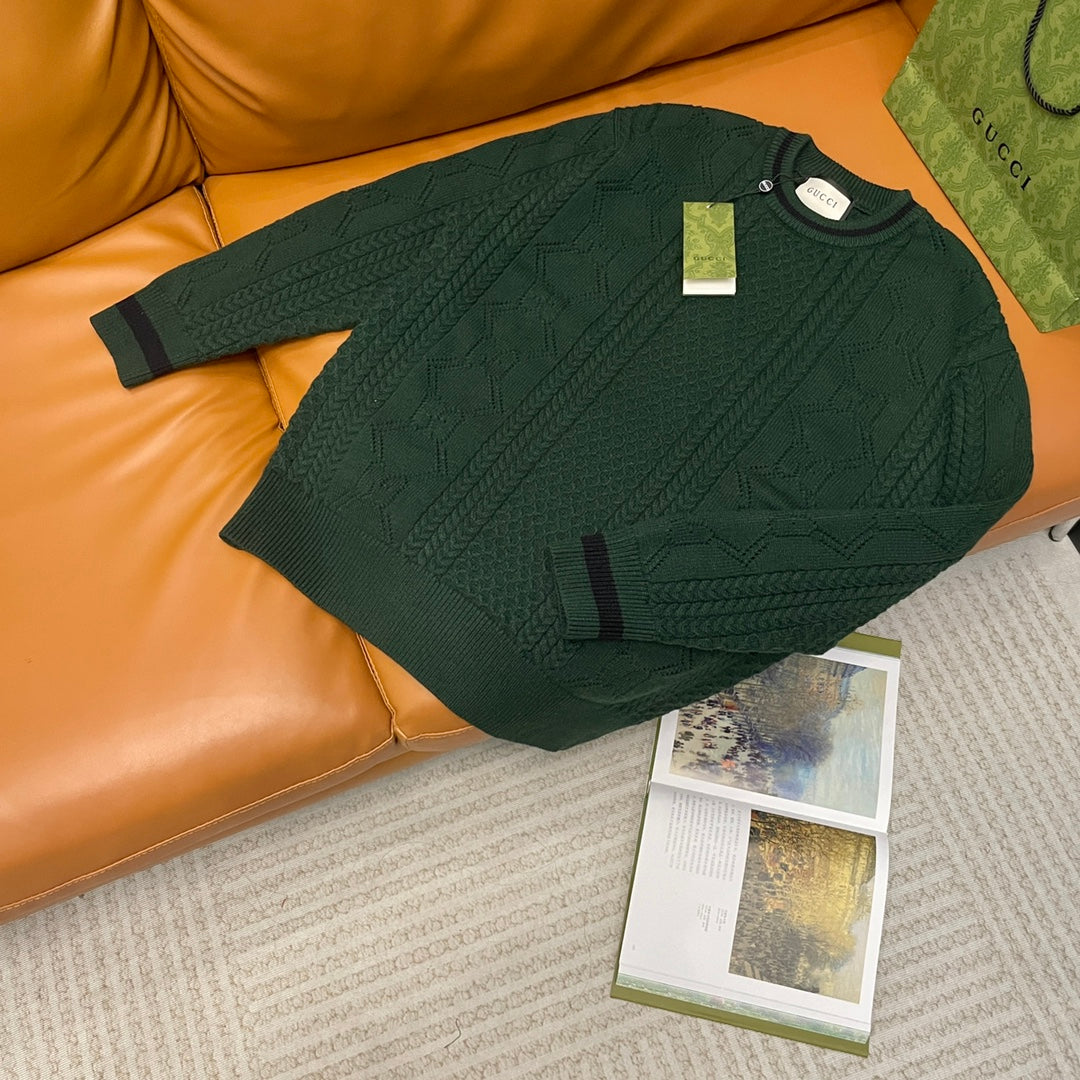 250825 New high-quality jacquard wool knitted sweater