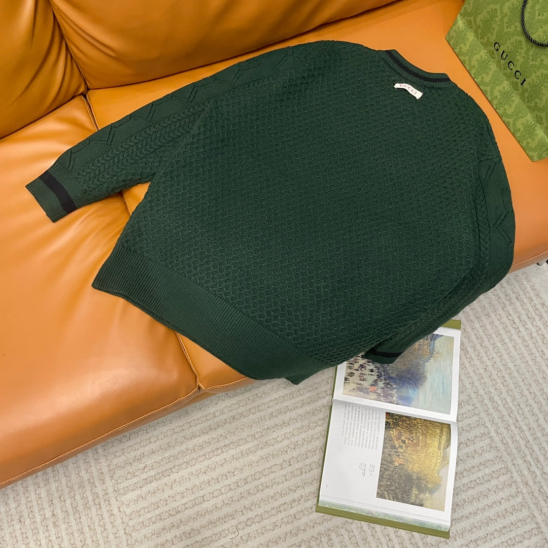 250825 New high-quality jacquard wool knitted sweater