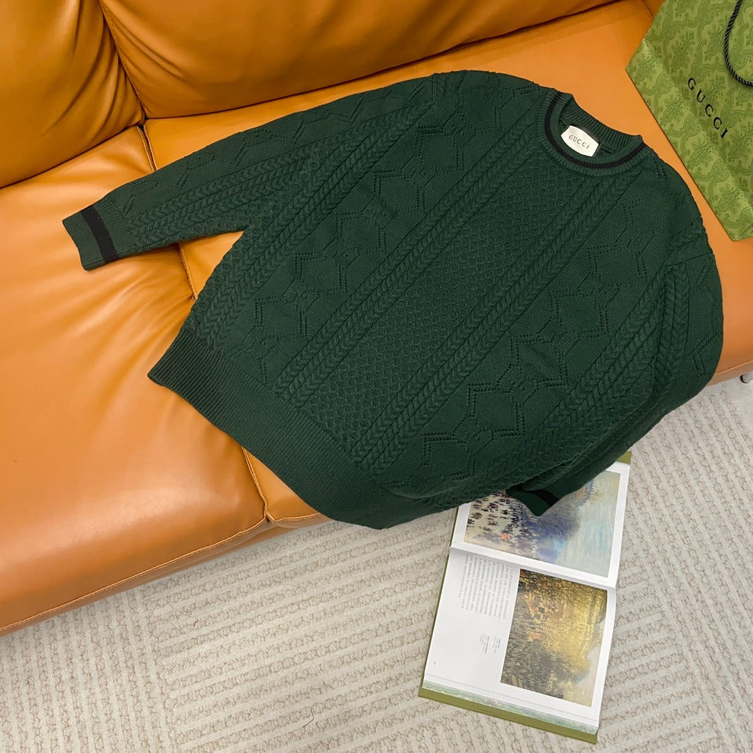250825 New high-quality jacquard wool knitted sweater