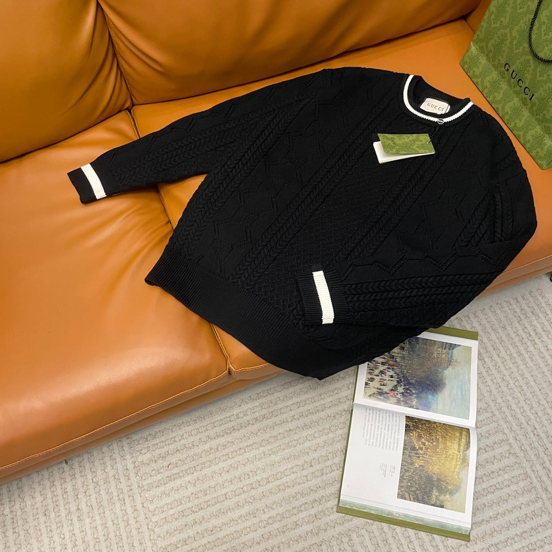 250825 New high-quality jacquard wool knitted sweater