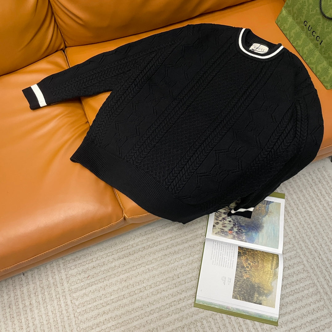 250825 New high-quality jacquard wool knitted sweater