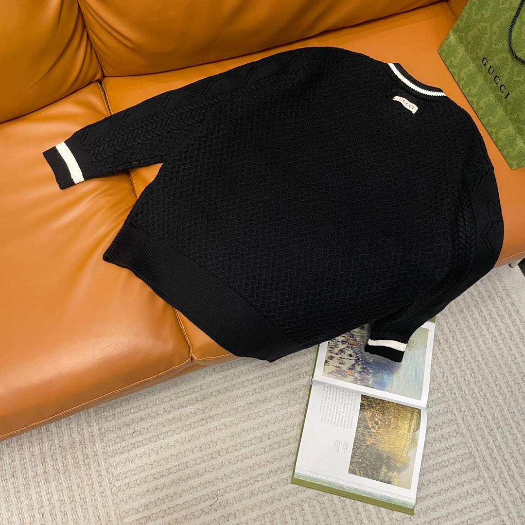 250825 New high-quality jacquard wool knitted sweater