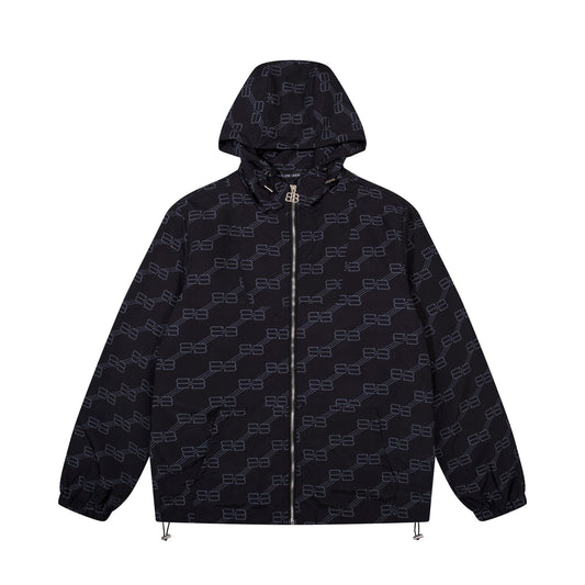 0906 New zipper print craft hoodie