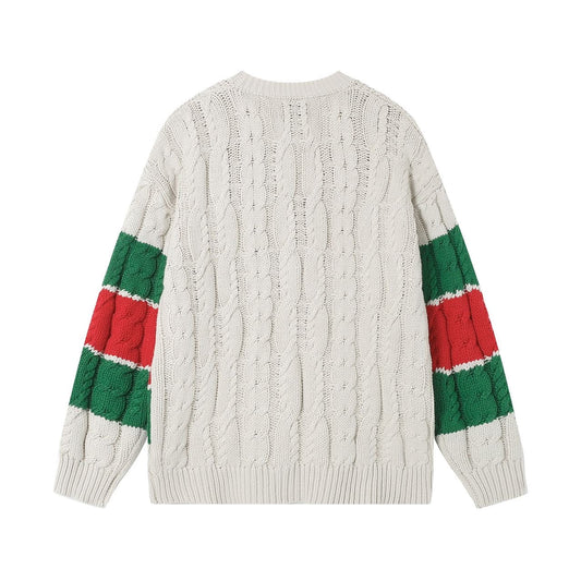 0916 Color contrast patchwork sweater