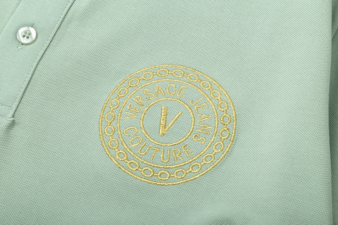 1211 New embroidered color patchwork polo shirt