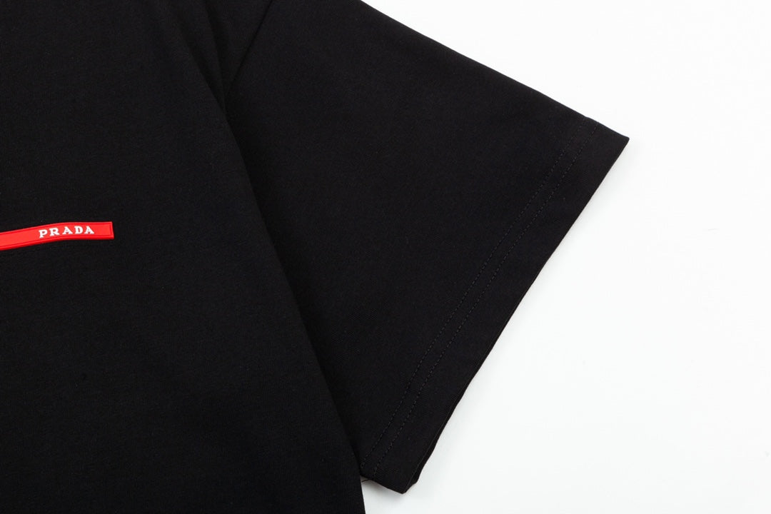 1211 New long strip stereoscopic offset T-shirt