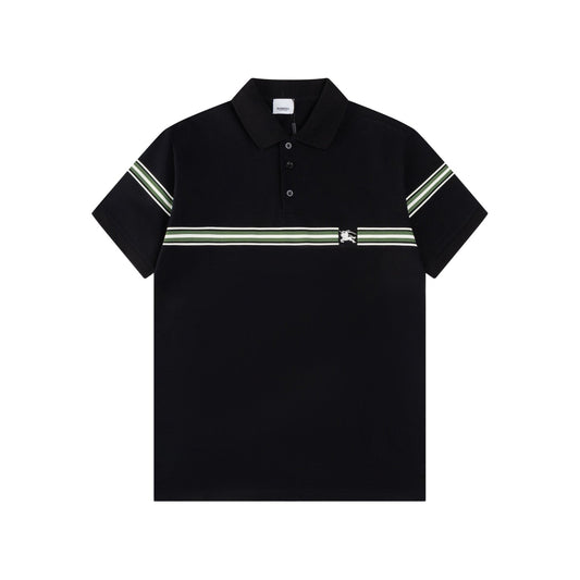 250218 New horizontal stripe style polo shirt