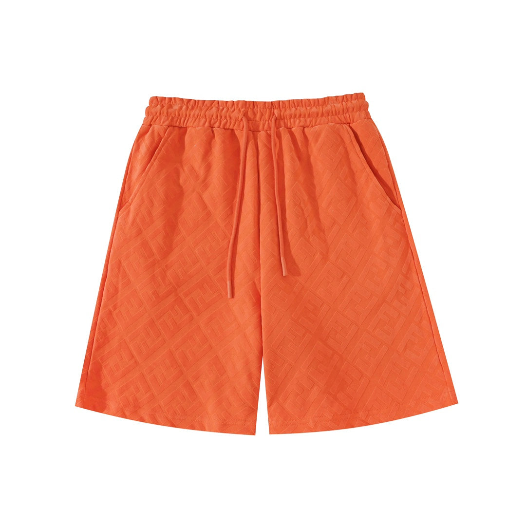 250218 New high quality full logo flocking velvet shorts