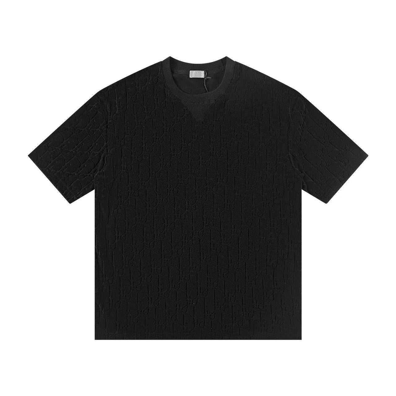 250218 New high quality flocking full logo knit T-shirt