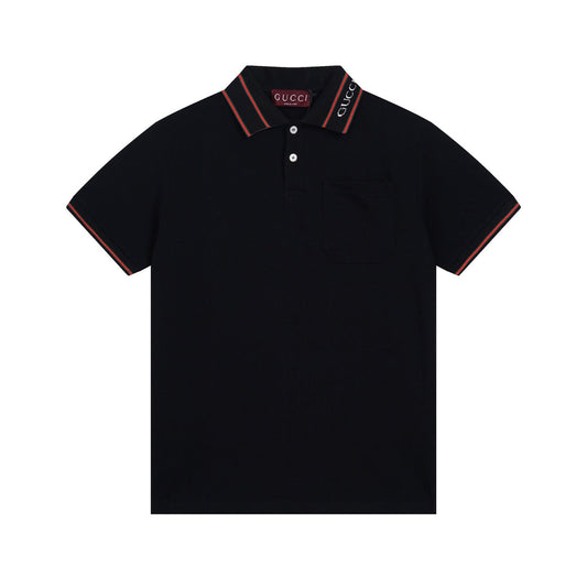 250313 New simple color matching lapel POLO