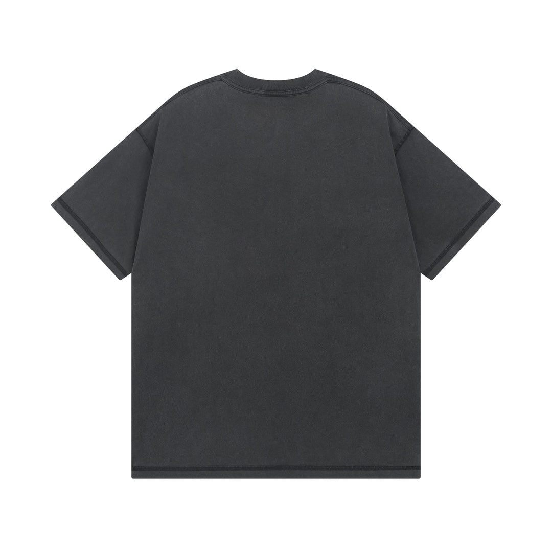 250325 New applique embroidered wash short sleeve T-shirt