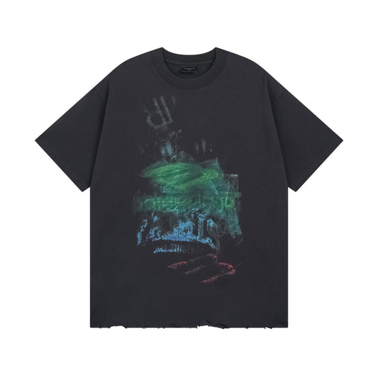 250325 New direct spray wash water wear damage to make old T-shirts