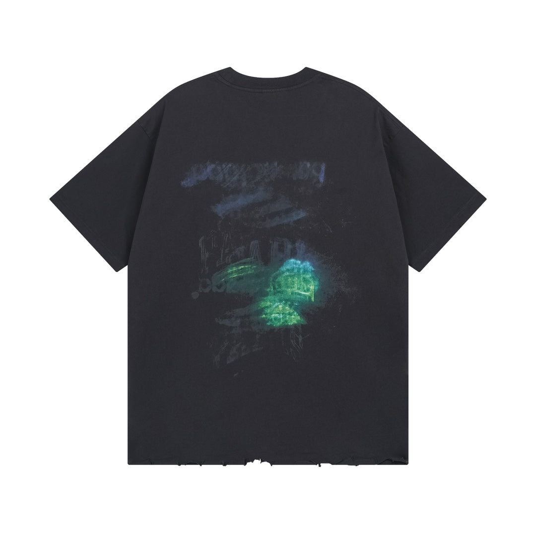 250325 New direct spray wash water wear damage to make old T-shirts