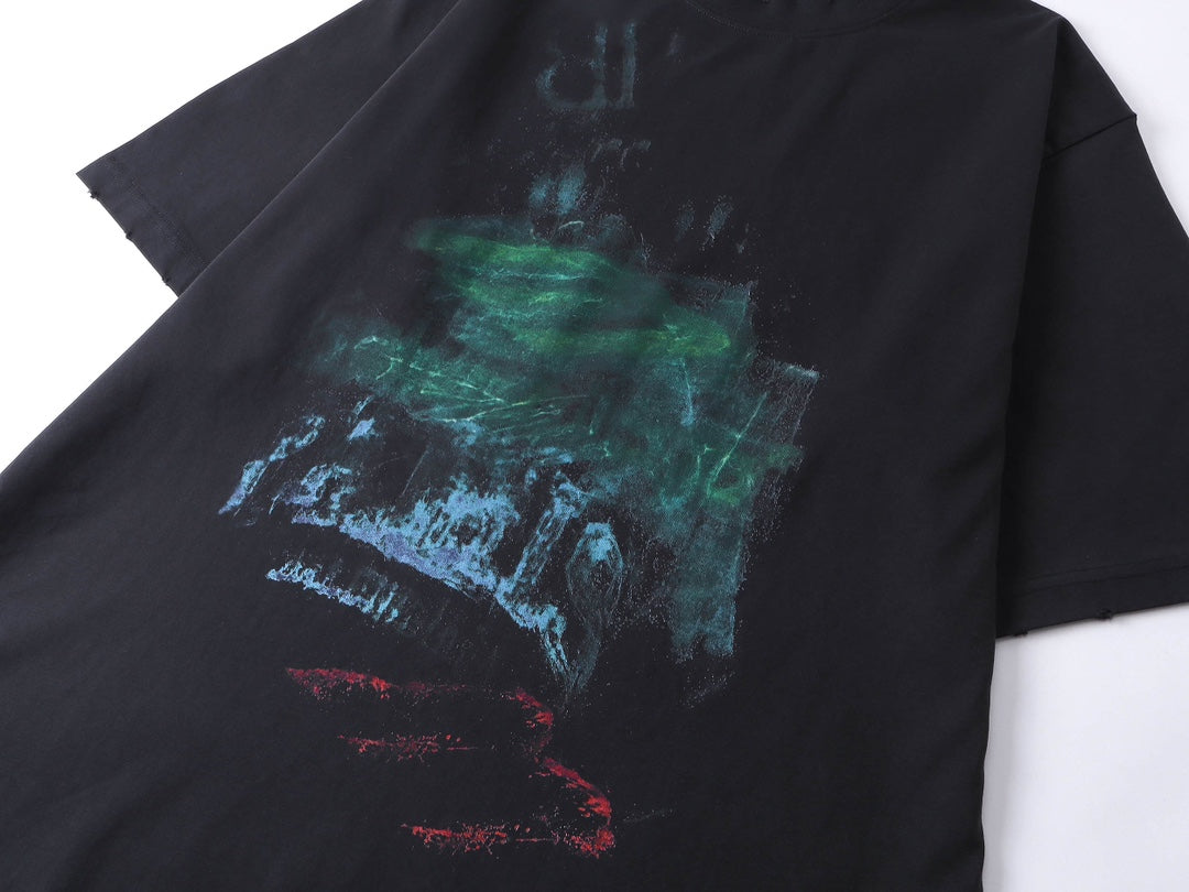 250325 New direct spray wash water wear damage to make old T-shirts