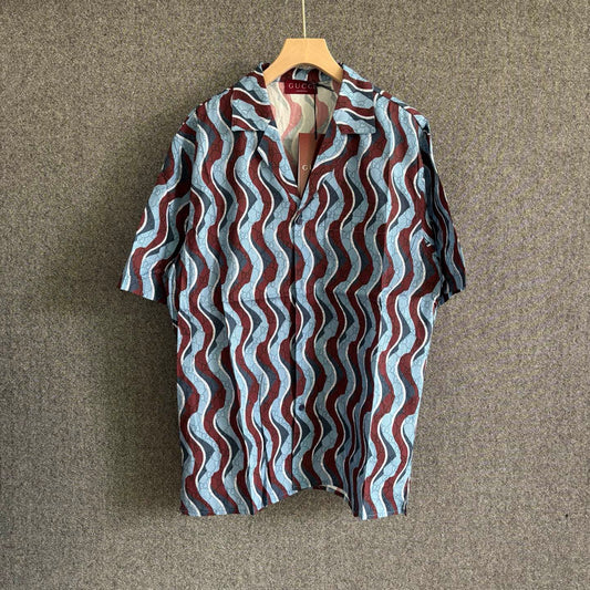 250325 New casual wave ripple shirt