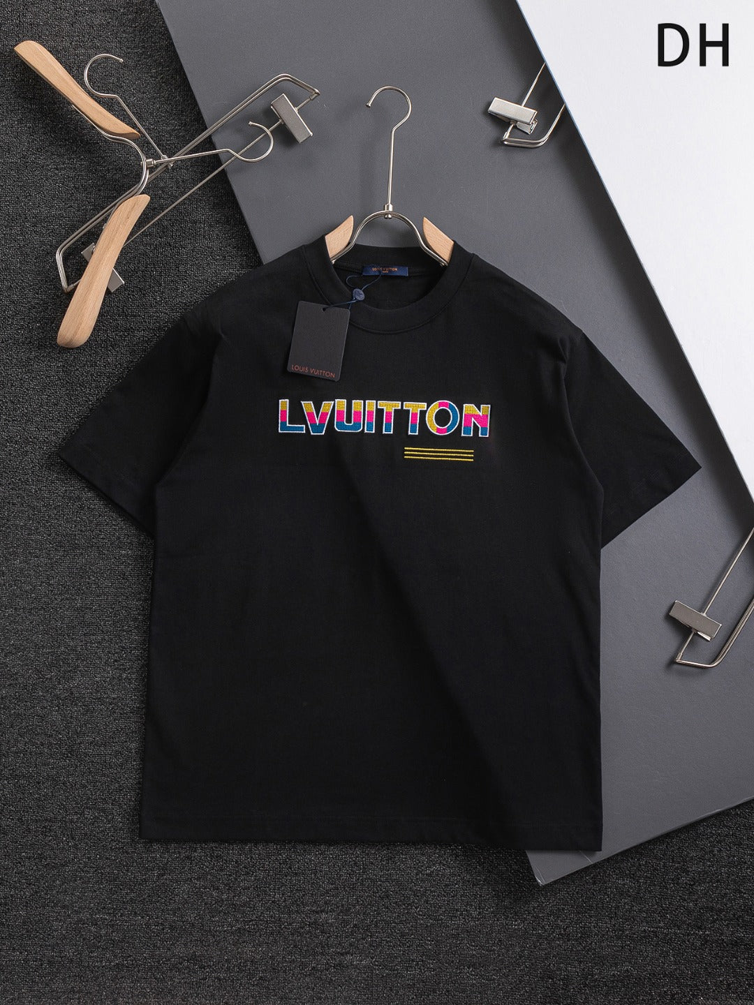 250325 New high quality three color three-dimensional letter embroidery T-shirt