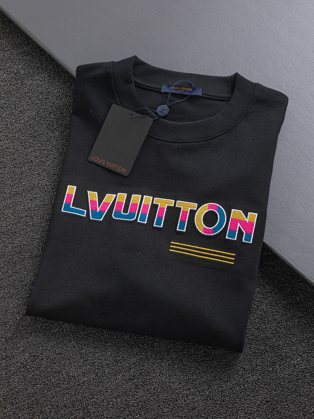 250325 New high quality three color three-dimensional letter embroidery T-shirt