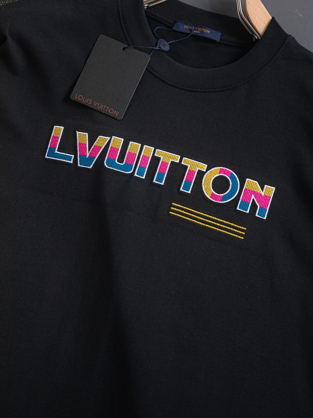 250325 New high quality three color three-dimensional letter embroidery T-shirt
