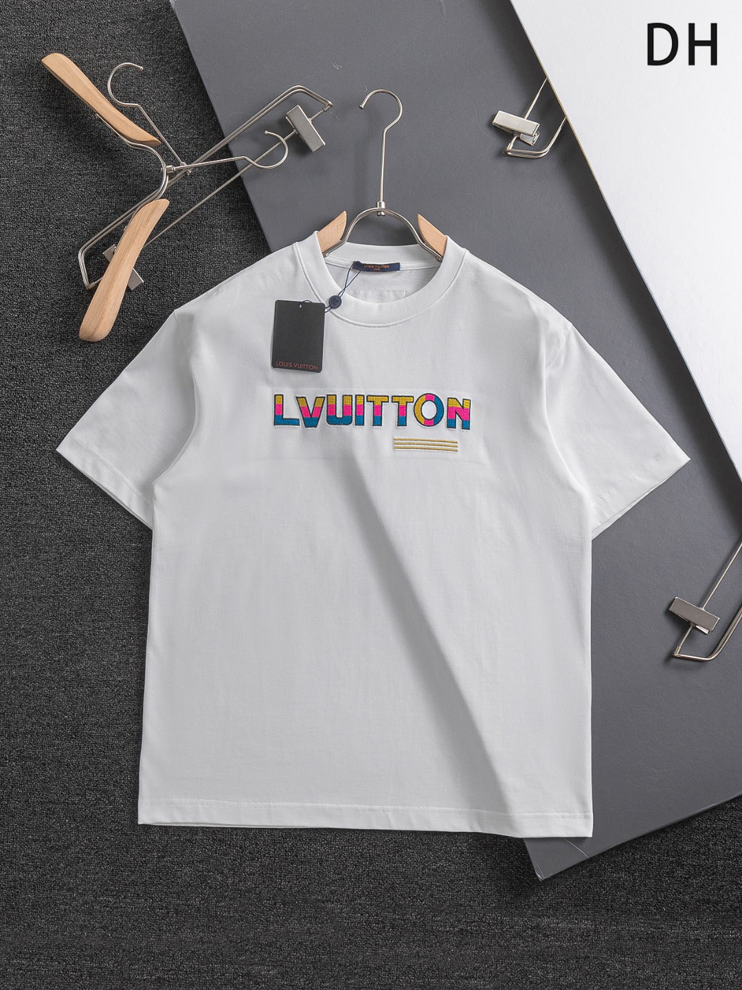 250325 New high quality three color three-dimensional letter embroidery T-shirt