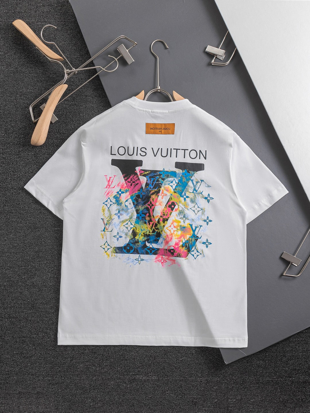 250325 New high quality three color three-dimensional letter embroidery T-shirt