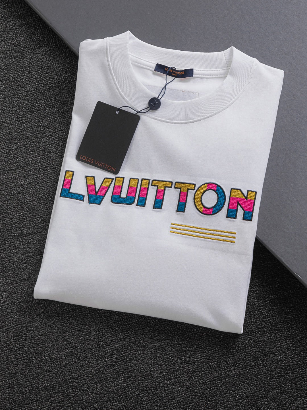 250325 New high quality three color three-dimensional letter embroidery T-shirt