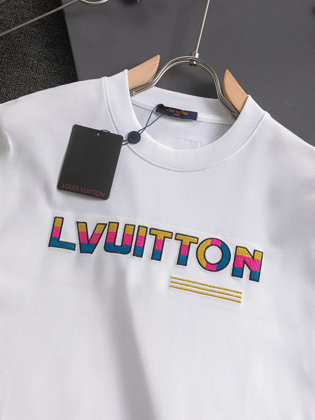 250325 New high quality three color three-dimensional letter embroidery T-shirt