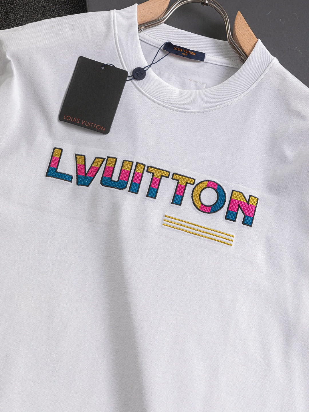 250325 New high quality three color three-dimensional letter embroidery T-shirt