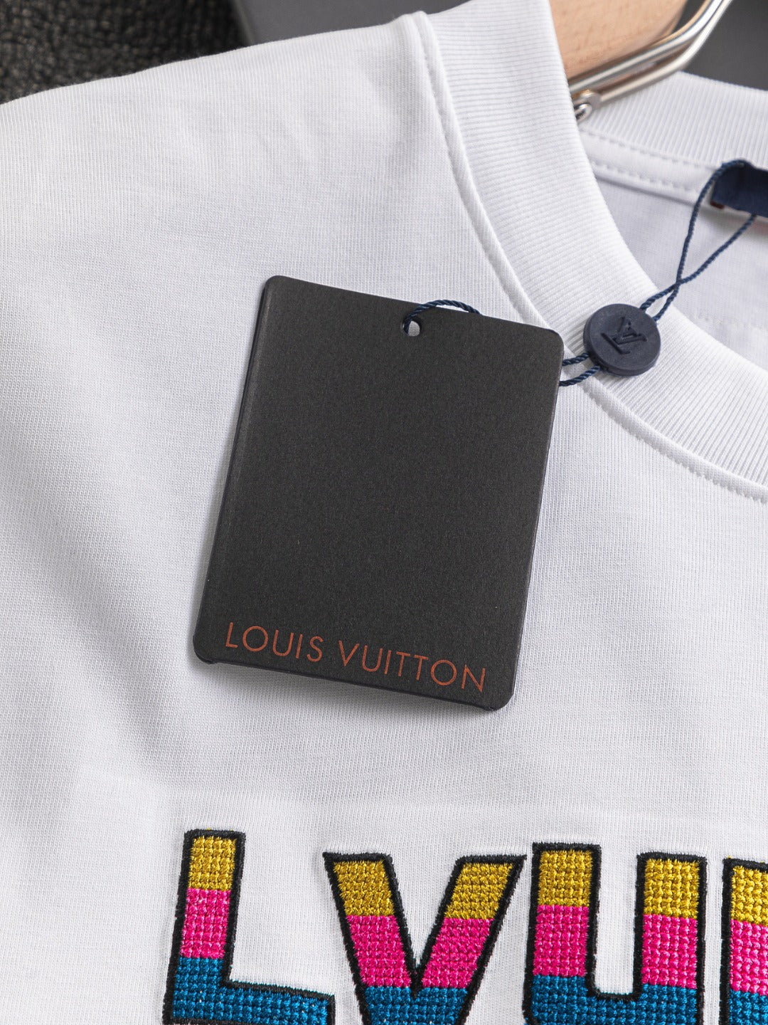 250325 New high quality three color three-dimensional letter embroidery T-shirt