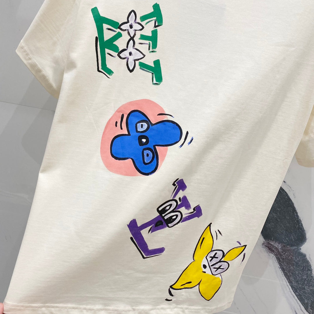 250325 New cross-body design printed T-shirt