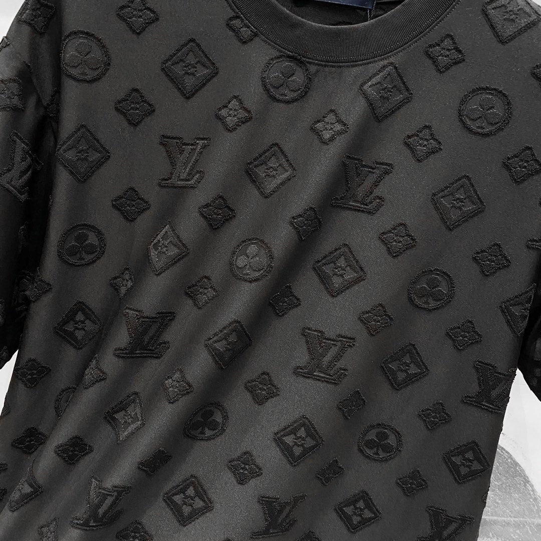 250325 New chunky letter four-leaf clover T-shirt