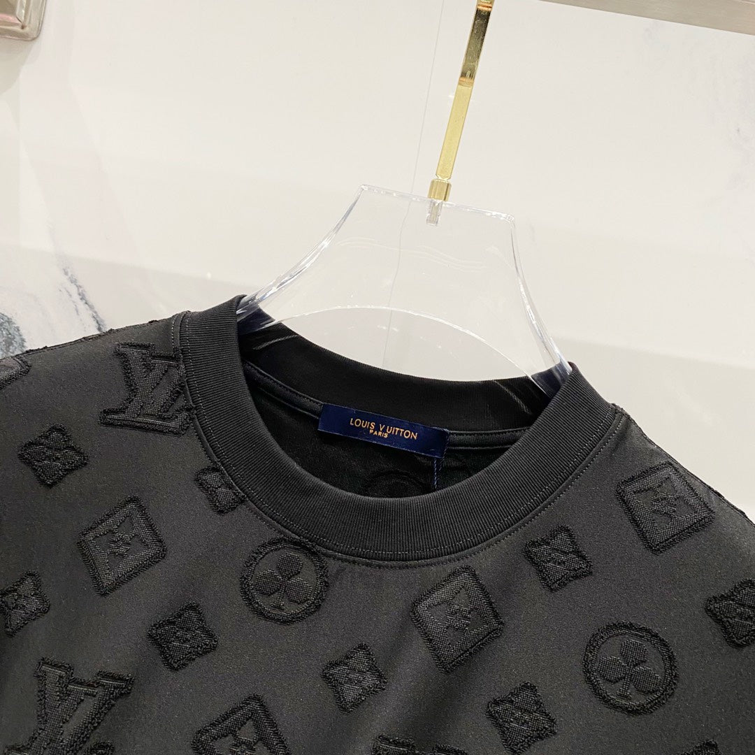 250325 New chunky letter four-leaf clover T-shirt